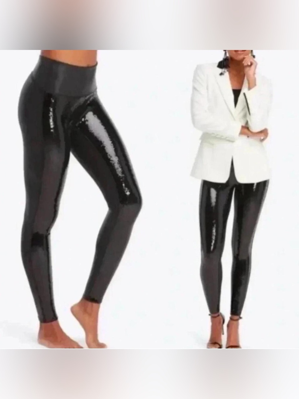 SPANX Shiny Black Faux-Leather Leggings ✨BRAND NEW✨✨